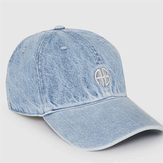 Anine Bing Jeremy Baseball Cap, Bleached Blue Denim 